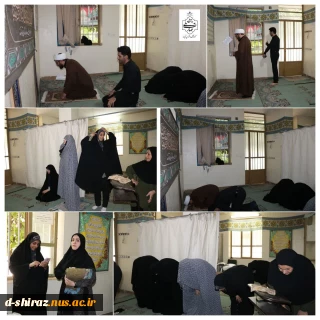 برپایی نماز جماعت با حضور  حاج آقا بذرافشان، امام جماعت آموزشکده دختران